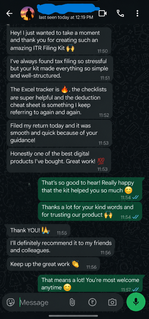 WhatsApp review from Verified customer